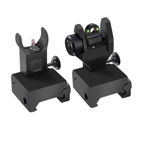 AWOTAC Tactical Fiber Optics Low Profile Flip Up Iron Sight With Front