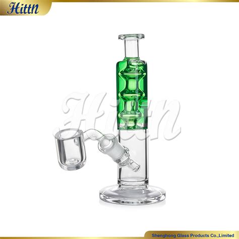 6 3 Inches High Borosilicate Glass Smoking Set Green Glycerin Freezable Glass Water Pipe Dab Oil