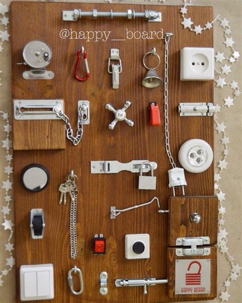 Доска-бизиборд #happyboard_standard -28 элементов сверху вниз, слева ...