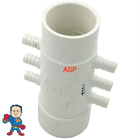 Air Manifold 1 Slip X 1 Slip 3 8 Smooth Barb 8 Port Flow Thru Pancake