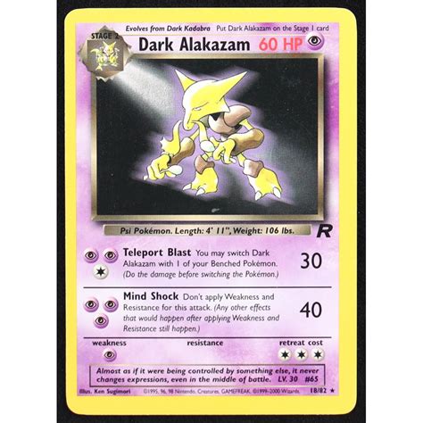 Dark Alakazam 2000 Pokemon Team Rocket Unlimited 18 Pristine Auction