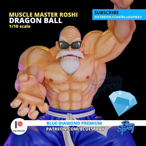 Muscle Master Roshi Sculpture Dragon Ball Bluespray D Models