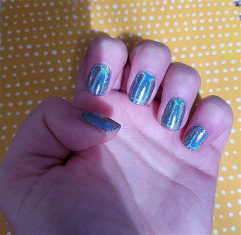 Holographic Green Gel Strips Semi Cured Nail Wraps 62 Moyou London