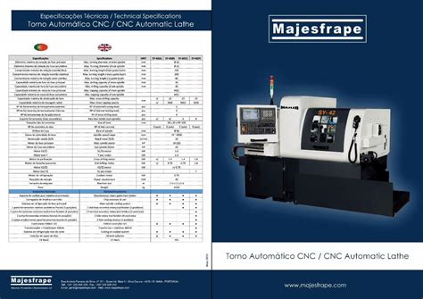 PDF SY 42 pdfEspecificações Técnicas Technical Specifications Torno