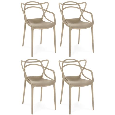 Kit Cadeiras De Jantar Allegra Pr Tica Desmont Vel Empilh Vel Nude