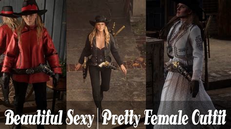 Beautiful Sexy Pretty Female Outfit New Update Red Dead