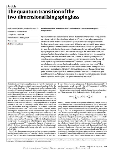 Pdf The Quantum Transition Of The Two Dimensional Ising Spin Glass