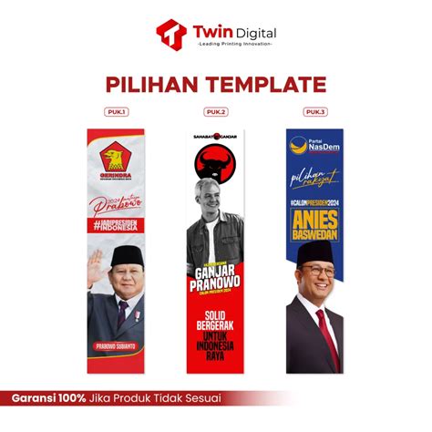 Custom Umbul Umbul Sublim Edisi Kampanye Pilpres 2024 Platform