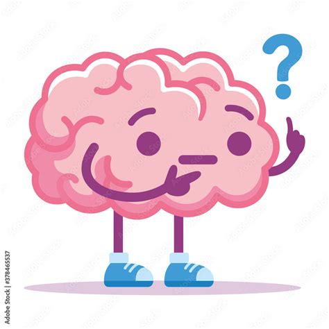 Isolated brain question emoji emotion cute icon- Vector vector de Stock ...