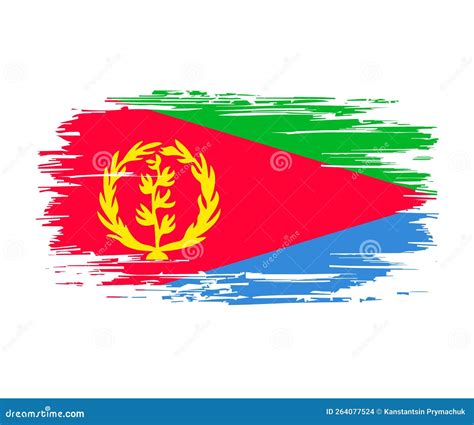 Eritrean Flag Heart Shaped Map Pointer Layout Vector Illustration