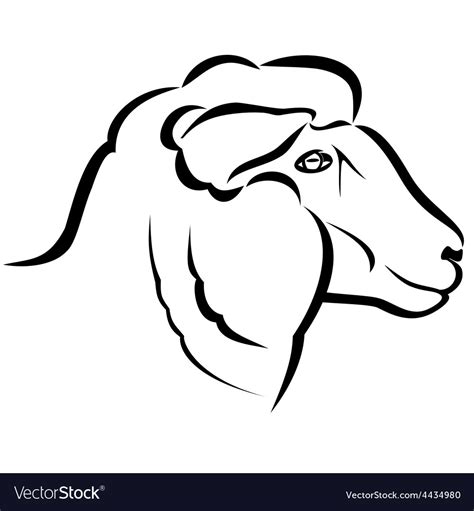 Sheep head Royalty Free Vector Image - VectorStock