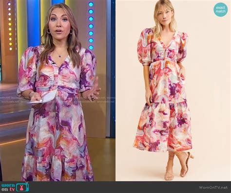 Wornontv Loris Pink Marble Print Midi Dress On Good Morning America Lori Bergamotto