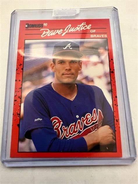 Donruss Dave Justice Rc Atlanta Braves Rookie Card Error On