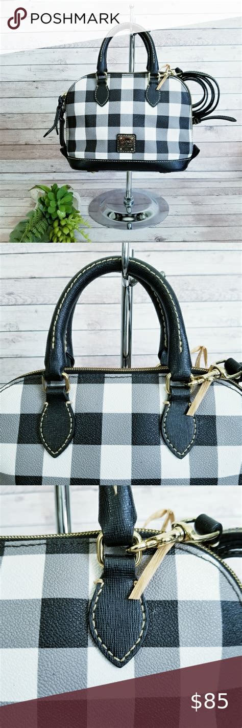 Dooney Bourke Bitsy Bag Black White Buffalo Plaid White Buffalo