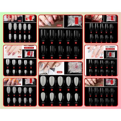 Jual Kuku Palsu Transparant Polos Round Stiletto Coffin Clear Fake Nail