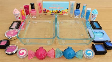 Pink Vs Blue Mixing Makeup Eyeshadow Into Slime Special Series 236