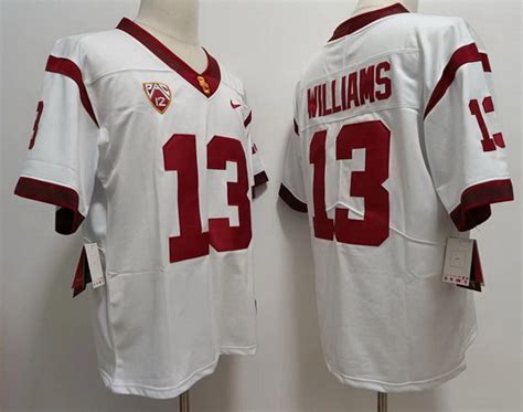 Men's Nike USC Trojans Caleb Williams Game Cardinal White Football ...