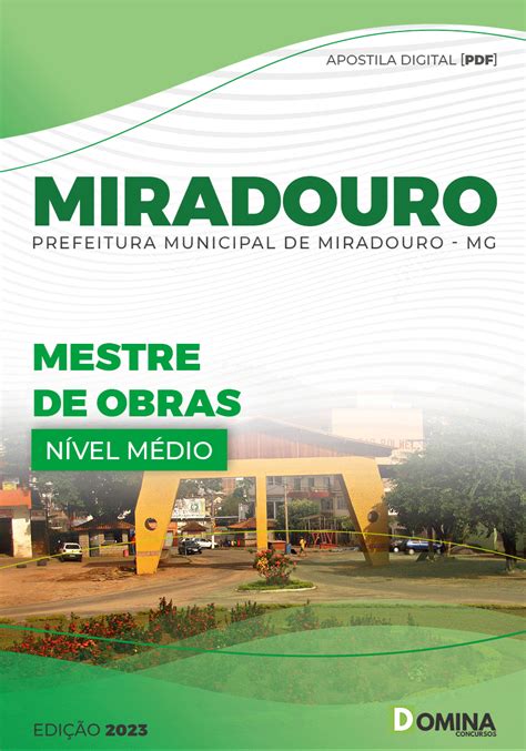 Apostila Digital Pref Miradouro MG 2023 Mestre Obras