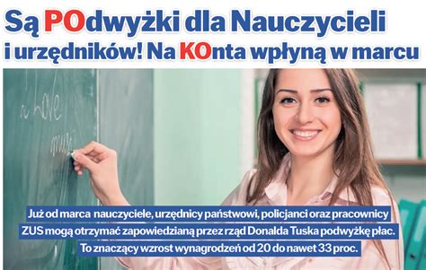 Po Dwy Ki Dla Nauczycieli I Urz Dnik W Na Ko Nta Wp Yn W Marcu