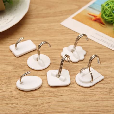 6PCS Strong Adhesive Hook Wall Door Sticky Hanger Holder Kitchen