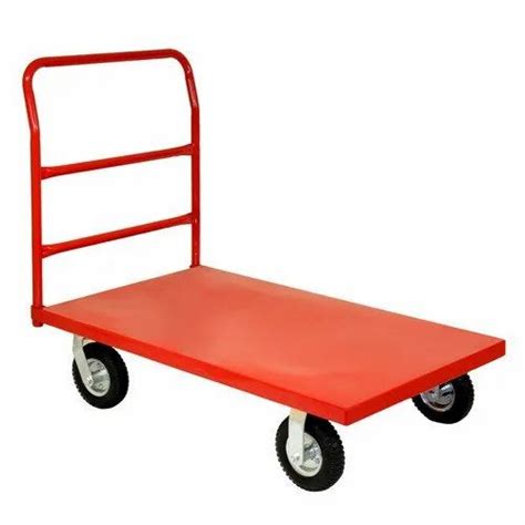 Red Industrial Mild Steel Platform Trolley Load Capacity Kg