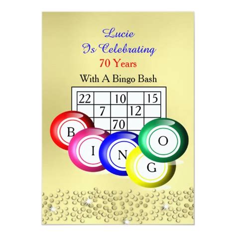 Fun Colorful Bingo Themed Party Card