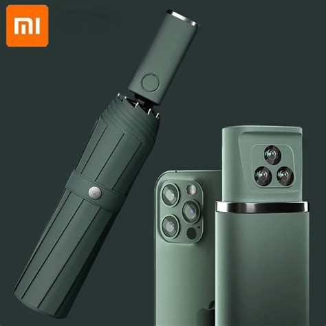 Novo Guarda Chuva Automático Xiaomi Luz Led À Prova De Vento Grande