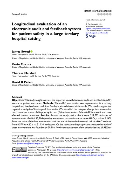 Pdf Longitudinal Evaluation Of An Electronic Audit And Feedback System For Patient Safety In A