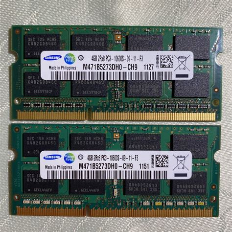 Samsung Ddr3 1333 2rx8 Pc3 10600s 4gbx2枚セット8gbの落札情報詳細 ヤフオク落札価格検索 オークフリー