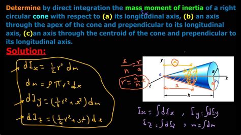 1 Problem Solution Mass Moment Of Inertia By Integration Statics Arabic Youtube