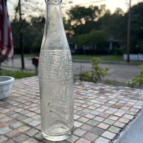 Pepsi Cola Vintage Soda Bottle Embossed Clear Glass Ca