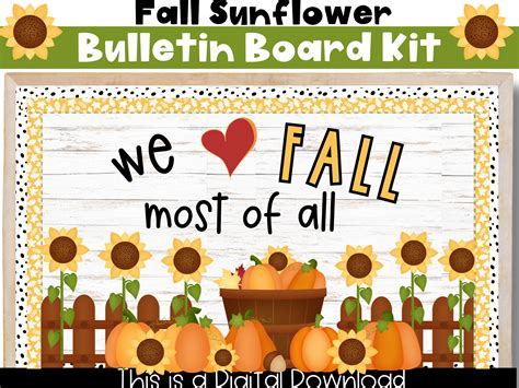 Fall Sunflowers Bulletin Board Kit, Autumn Classroom Decor, Easy Seasonal Classroom Decorations ...