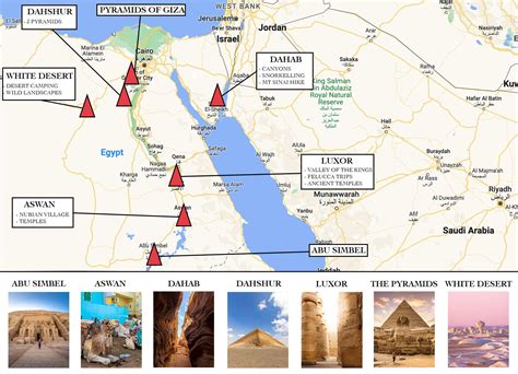 Ancient Egyptian Pyramids Map