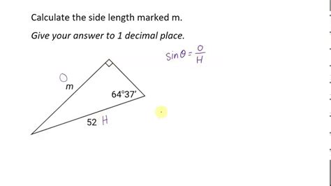 Unknown Side Of A Right Angled Triangle 1 Trigonometry Youtube