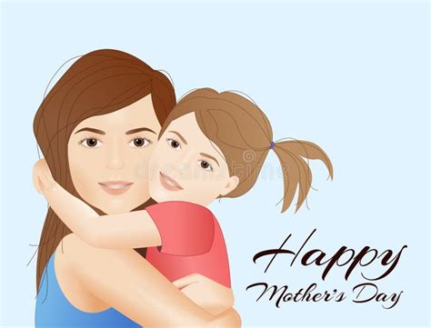 Happy Mother Daughter Hugging Stock Illustrations 2 224 Happy Mother