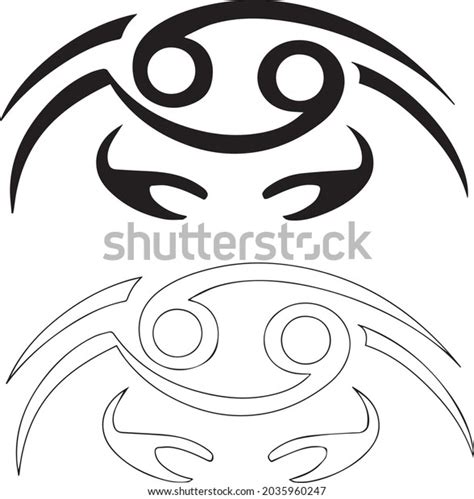 Cancer Zodiac Tattoo Tribal Vector Sign Stock Vector Royalty Free