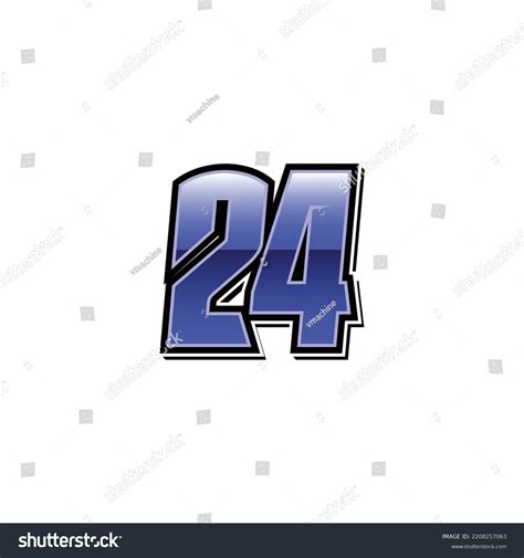 Number Vector Sports Racing Number 24 Stock Vector (Royalty Free ...