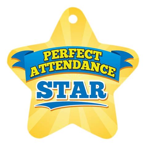 Perfect Attendance Star Laminated Tag With 24 Chain Positive