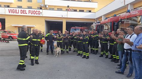 Agrigento Affettuoso Saluto Al Capo Reparto Dei Vigili Del Fuoco