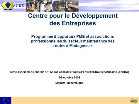 CDE Centre pour le Développement des Entreprises Programme dappui aux