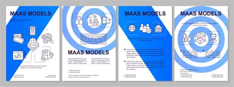 MaaS models blue brochure template. Mobility services. Leaflet design ...