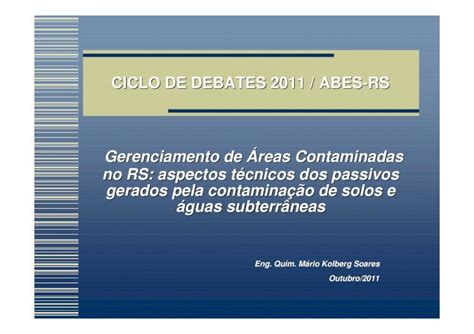 Pdf Apresenta O Passivos Abes Etapas Do Gerenciamento Art