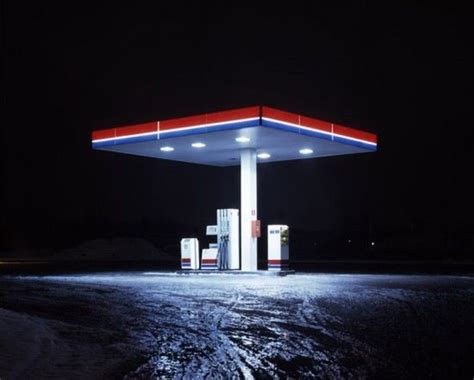 Nightly Gas Station Night Photography Street Photography Neon Lighting