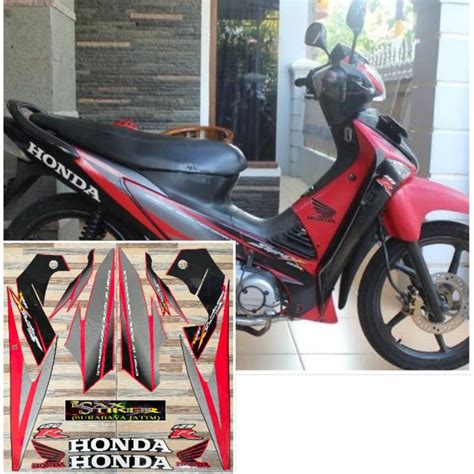 Jual Striping Original Honda Supra X R Merah Hitam Tahun