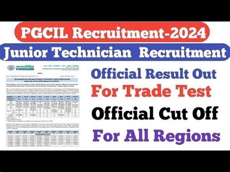 Pgcil Junior Technician Result Out L Pgcil Junior Technician Cut