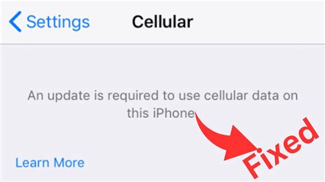 How To Fix An Update Is Required To Use Cellular Data On This Iphone