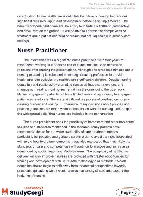 The Evolution Of The Nursing Practice Role Free Essay Example