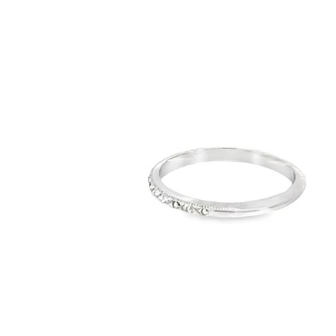 14k White Gold Etched Wedding Band 001 405 03203