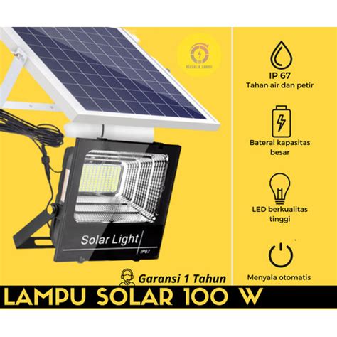 Jual Lampu Solar Tenaga Surya LED Outdoor 100W IP67 Water Resistance