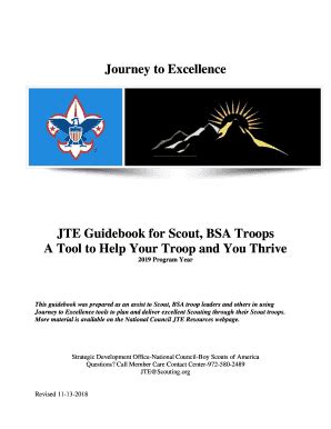 Fillable Online Journey To Excellence JTE Guidebook For Scout BSA